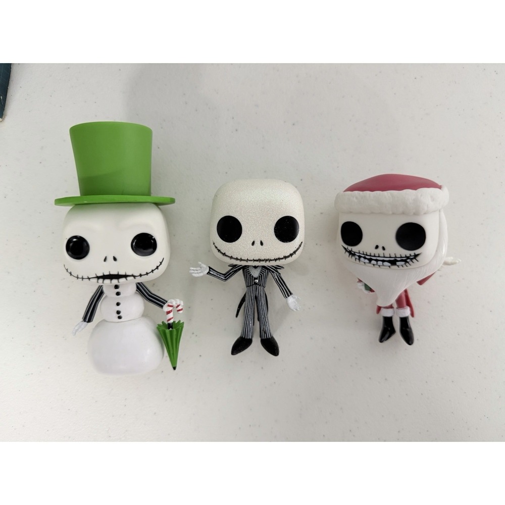 Funko Pop Jack Skellington Lot Snowman Glitter Santa Claus Loose Figure Disney